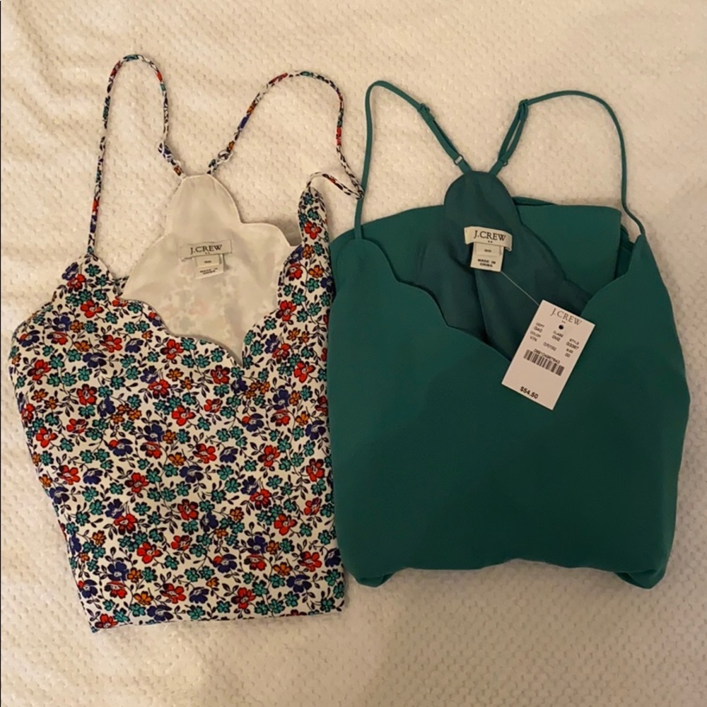 J Crew size 00 Scalloped Camis one NWT